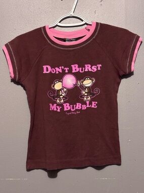 Girls Y2K Bobby Jack Brown Bubble Gum Graphic Shirt